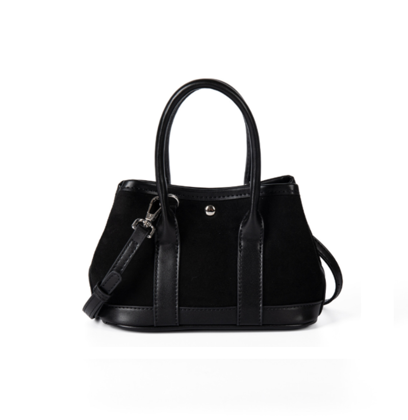 Noir Suede Garden Handbag