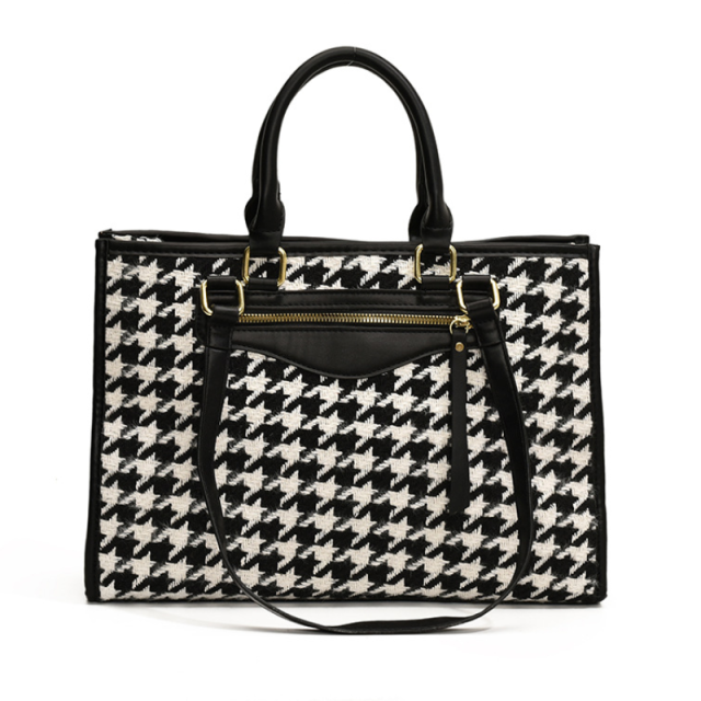 Houndstooth Pattern Tote Bag