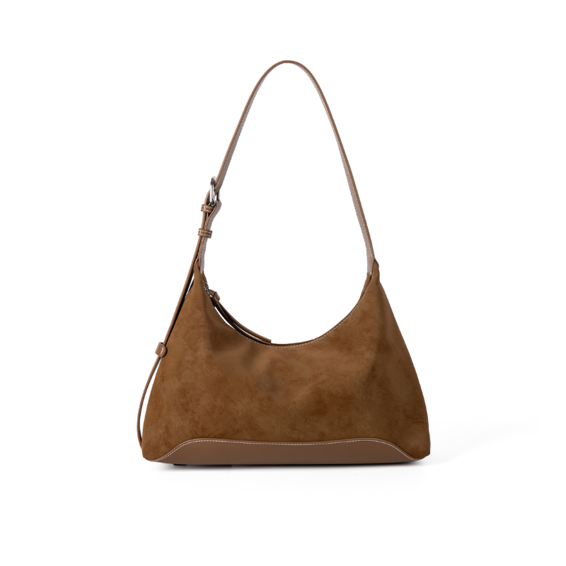 Velora Suede Crescent Shoulder Bag