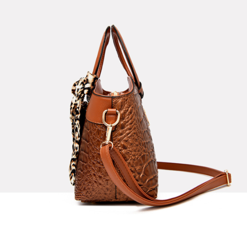 Crocodile Bow Classic Handbag