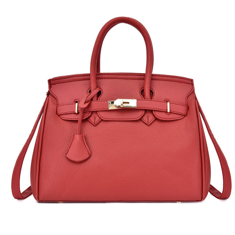 Platinum Style  Solid Color Shoulder Fashion Handbag
