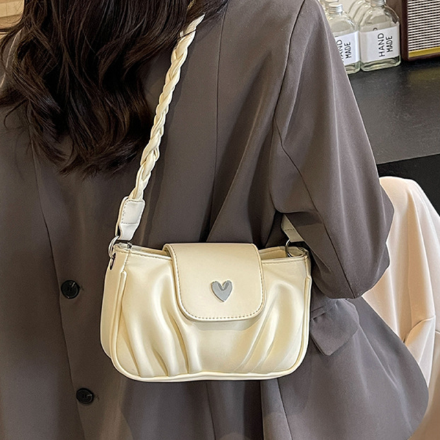 Pleat Charm Shoulder Bag