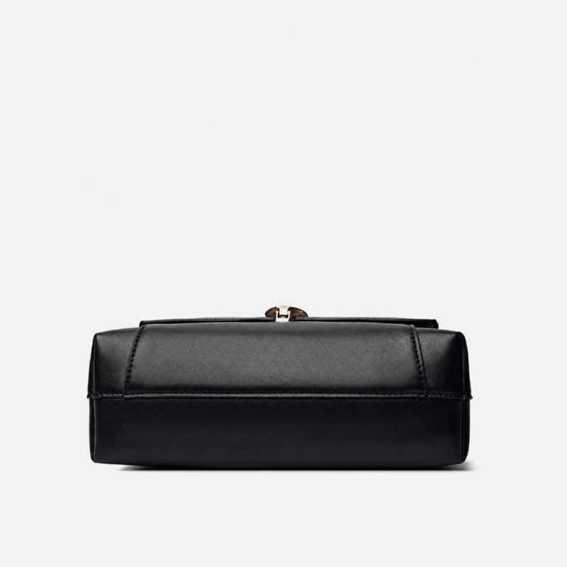 Noir Waxed Leather Square Handbag