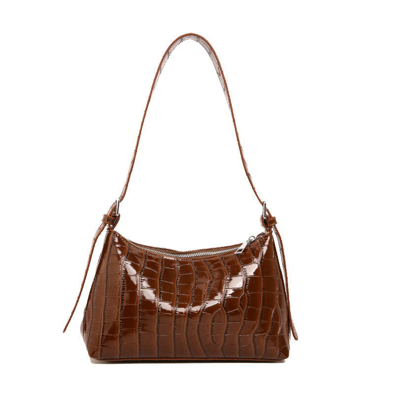 Glossy Croc Shoulder Bag
