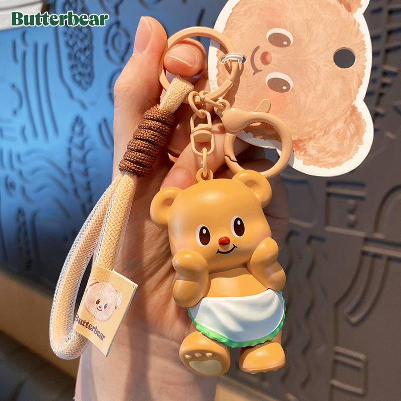 Golden Butter Bear Bag Charm