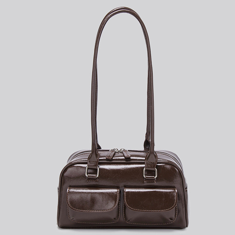 Retro Luxe Bowling Shoulder Bag