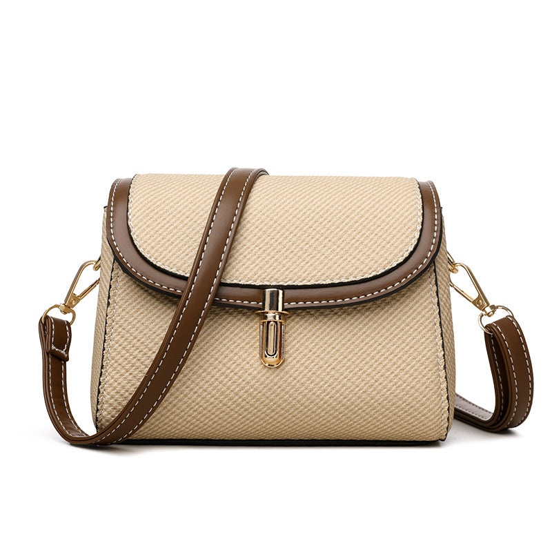 Retro Color Block Crossbody Bag