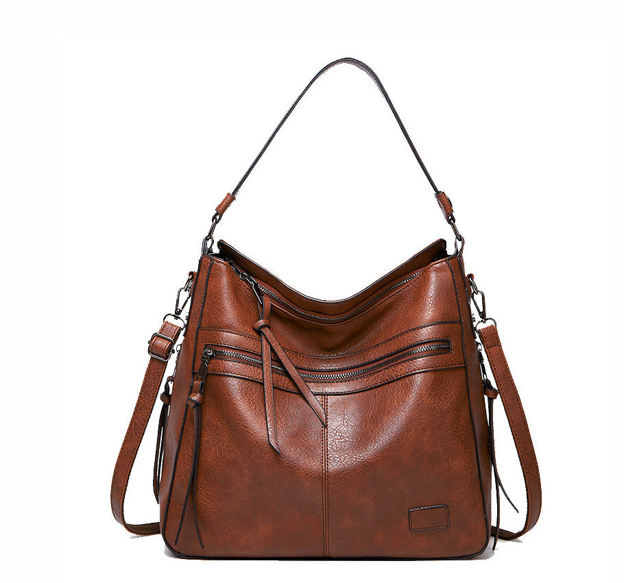 Vintage Multi-Zip Women’s Shoulder Bag