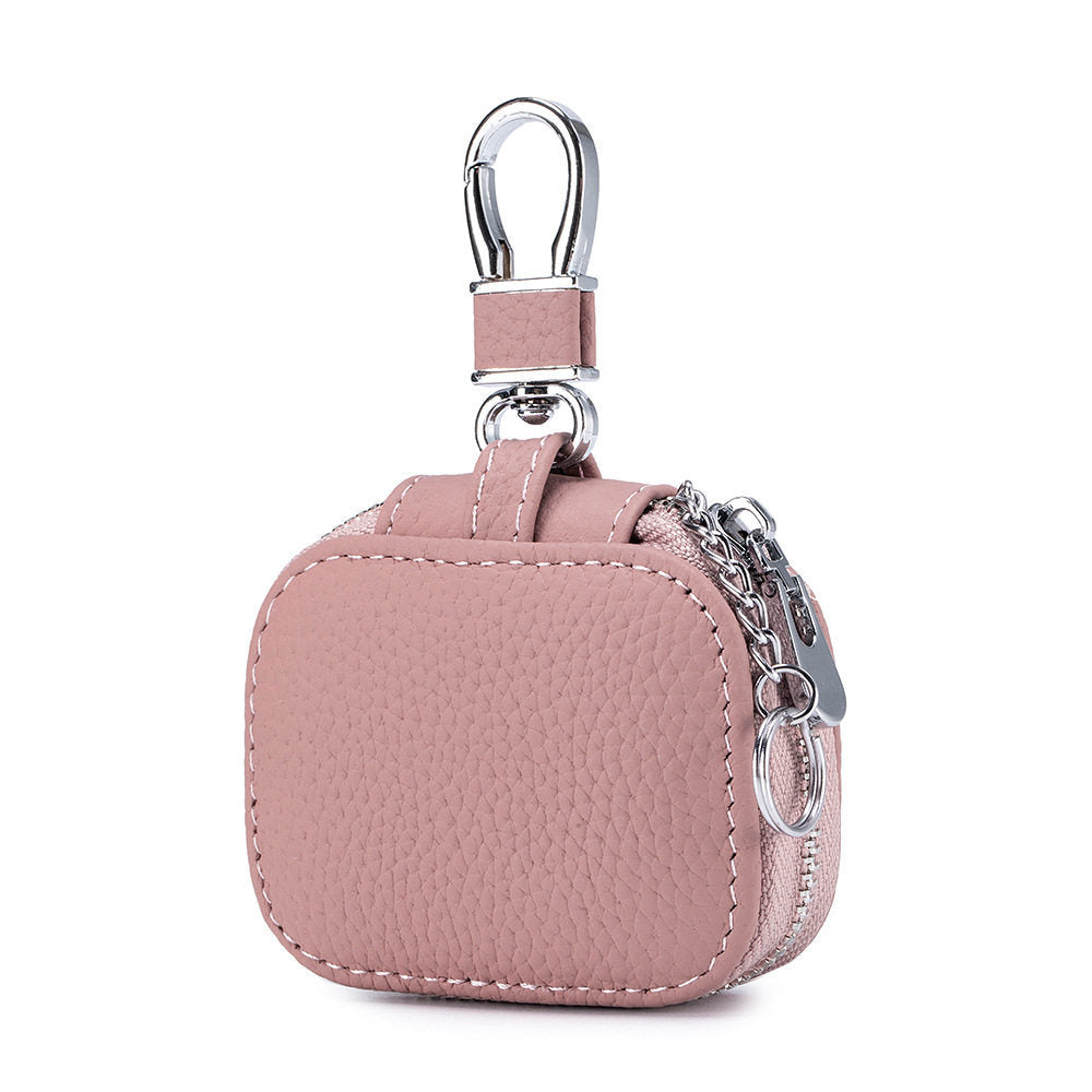 Compact Leather Key Pouch with Clip