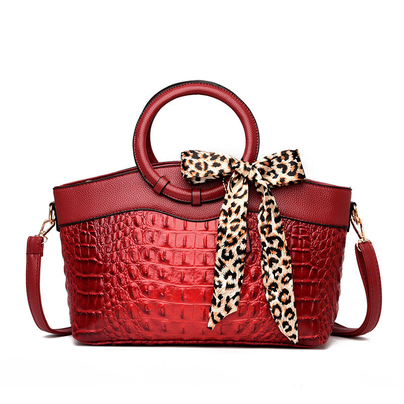 Crocodile Bow Classic Handbag