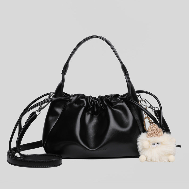 Soft Leather Cloud Pleated Handbag