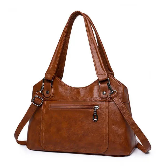 Soft Leather Large Capacity Tote Bag