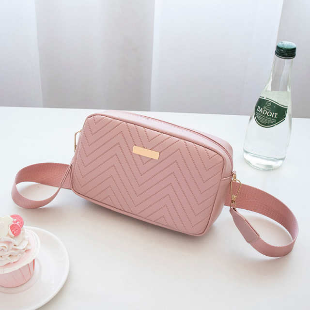 Wave Pattern Embroidered  Camera Crossbody Bag