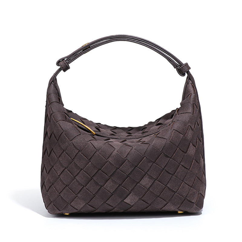 Suede Look Crescent Handbag