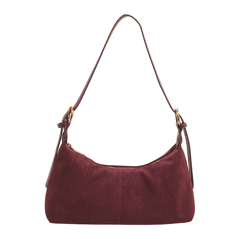 Chic Suede Dumpling Shoulder Bag