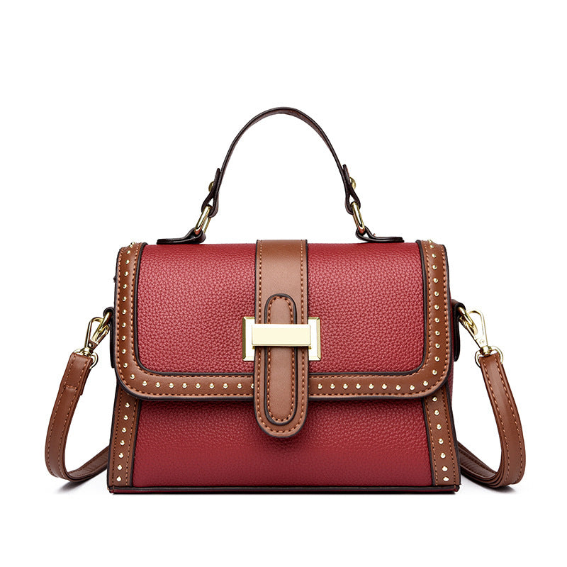 Regal Studded Flap Handbag