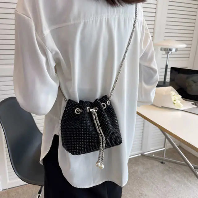 Single Shoulder Messenger Armpit Rhinestone Belt Bag