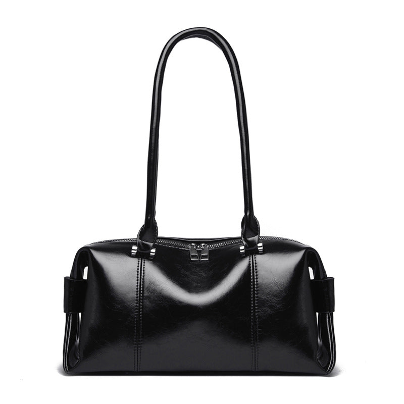 Black Gloss Bowling Shoulder Bag