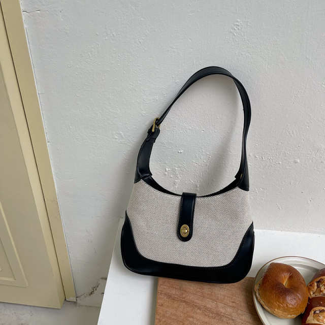 Classic French Canvas Shoulder Bag