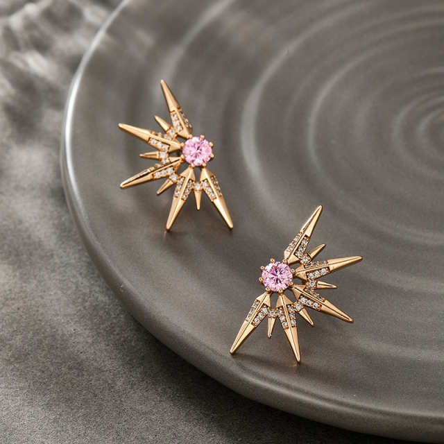 High-End Radial Design Light Luxury Earrings