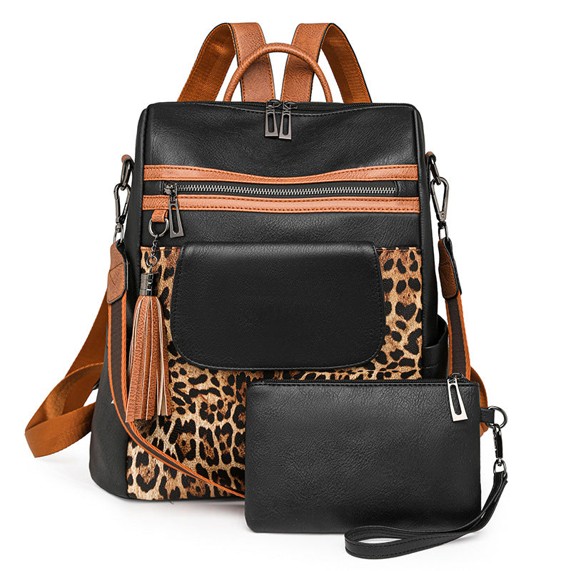 Wild Charm Leopard Print Backpack