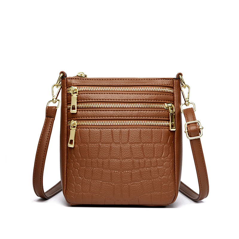 Stone Pattern Multi-Layer Crossbody Bag