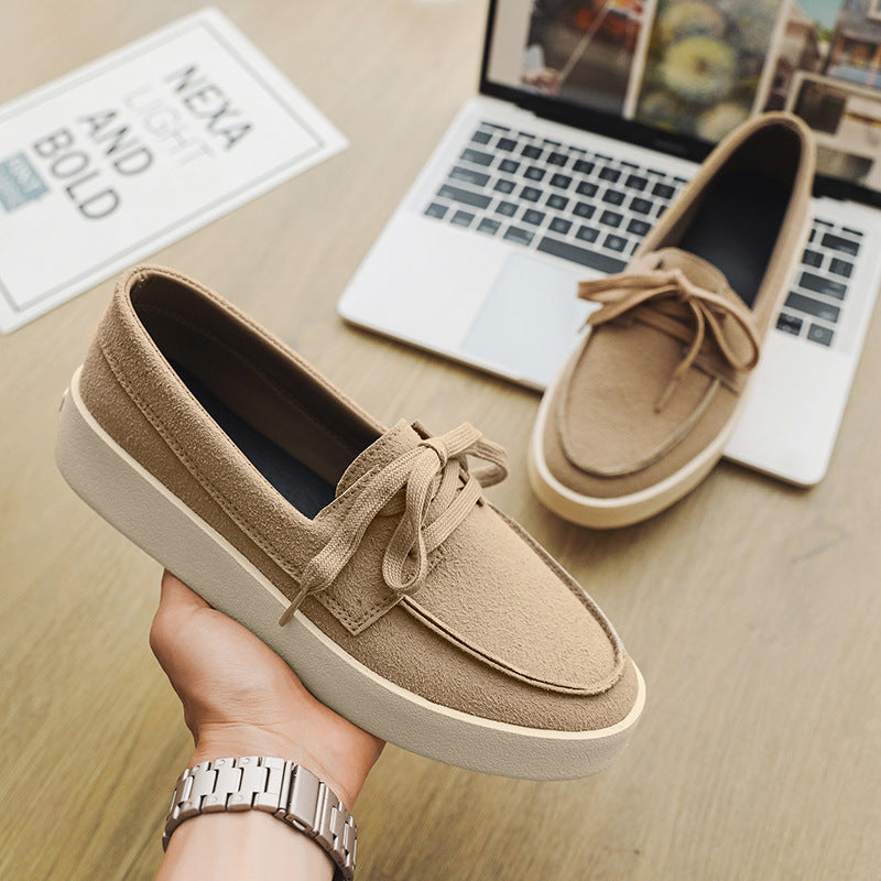 Men's Clean Low-Profile Lace-Up Moccasin Loafers