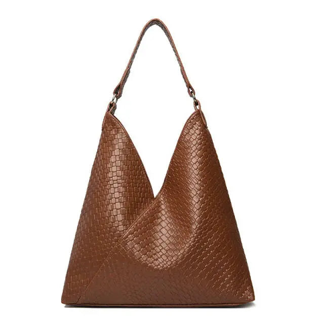 Embossed Elegance Leather Tote Bag