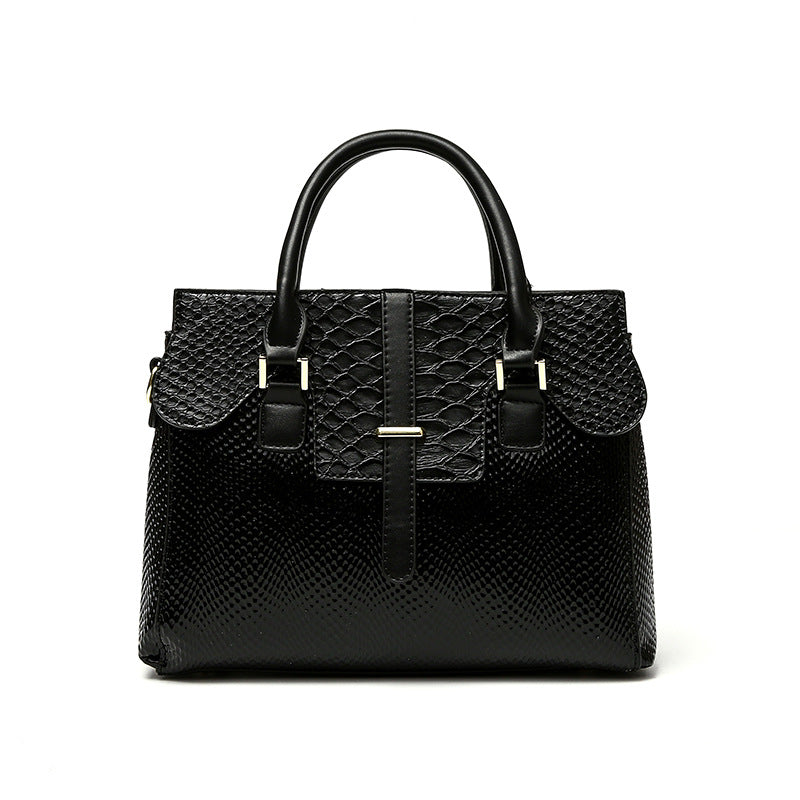 Crocodile Pattern Embossed Large Capacity Handbag