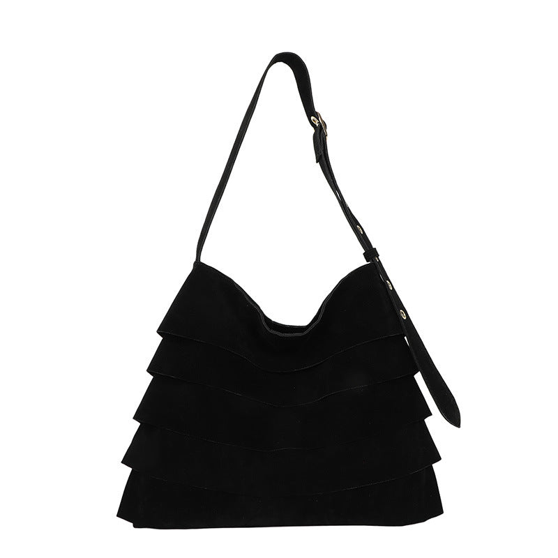 Suede Layer Luxe Shoulder Bag