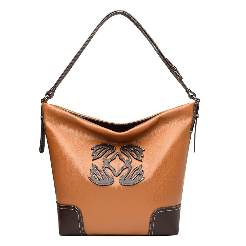 Ethnic Charm Leather Shoulder Bag