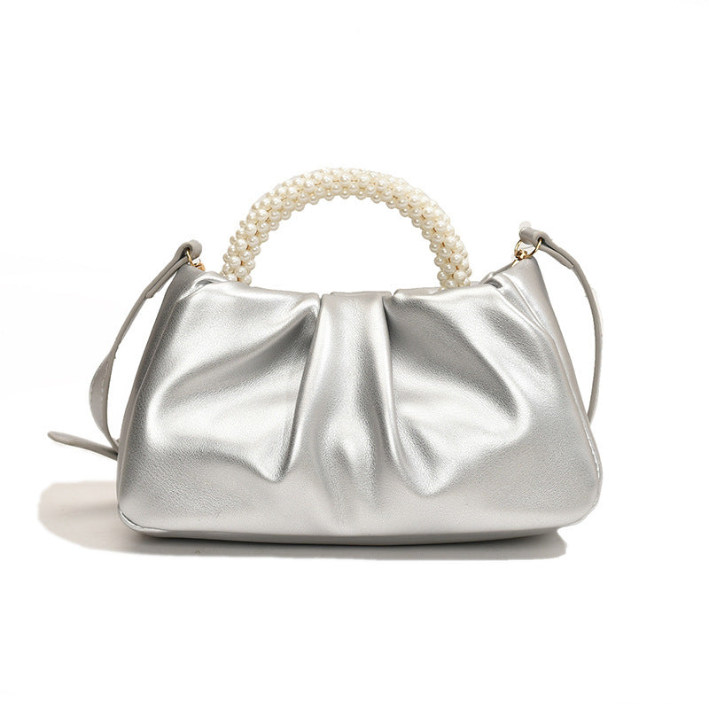 Pearl Cloud Pleated Crossbody Bag