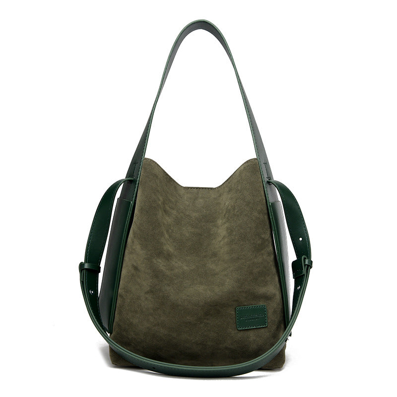 Mocha Suede Everyday Bucket Bag