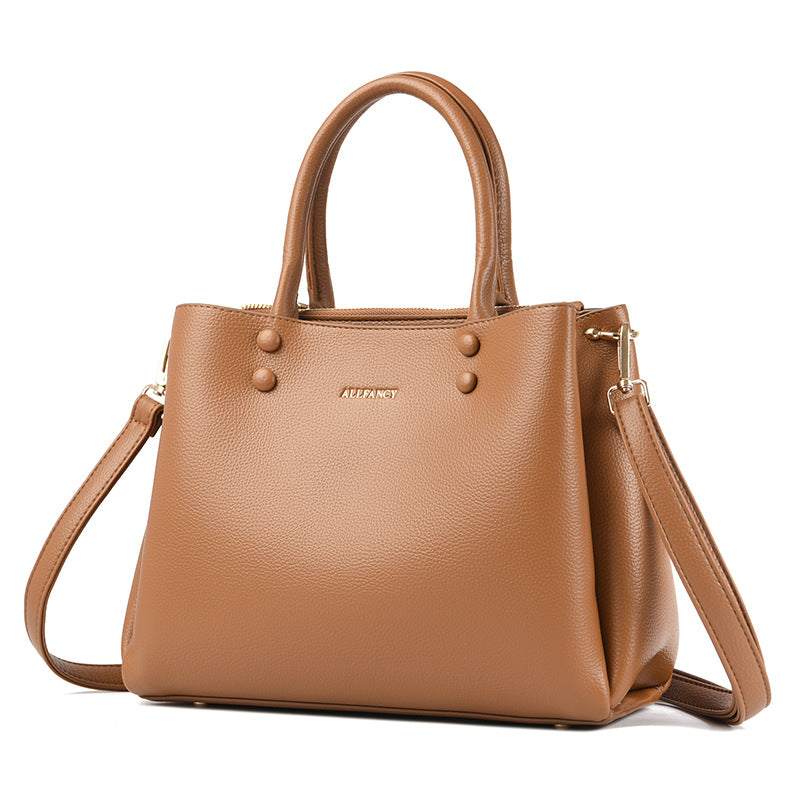 Elegant Lychee Pattern Large Capacity Handbag For Women