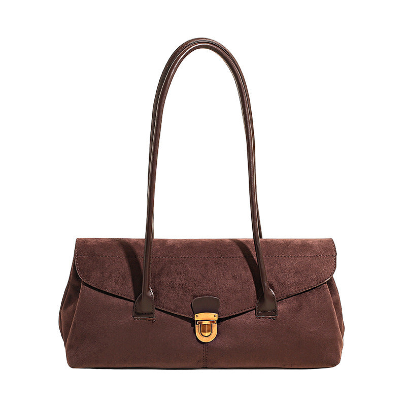 Vintage Suede Boston Shoulder Bag