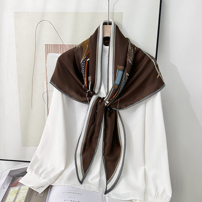 Herringbone Pattern Triangle Scarf