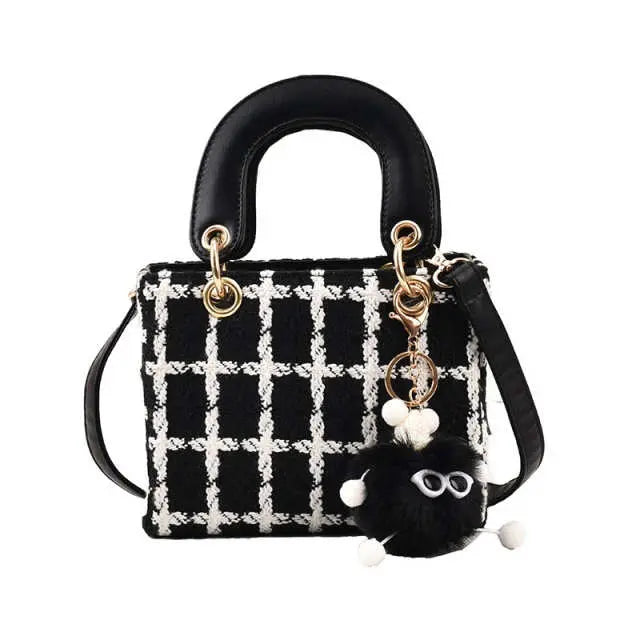 Classic Plaid Design Crossbody Bag