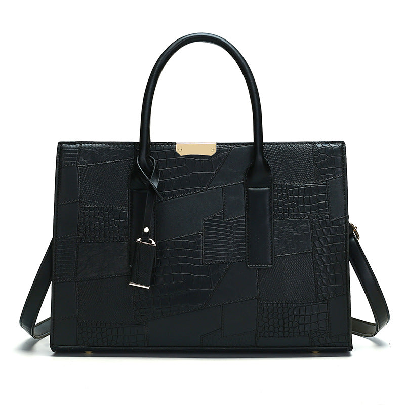 Vintage Embossed Leather Tote Bag
