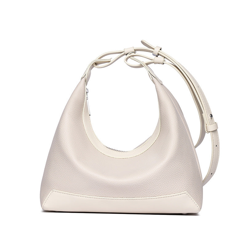 Leather Crescent Shoulder Bag