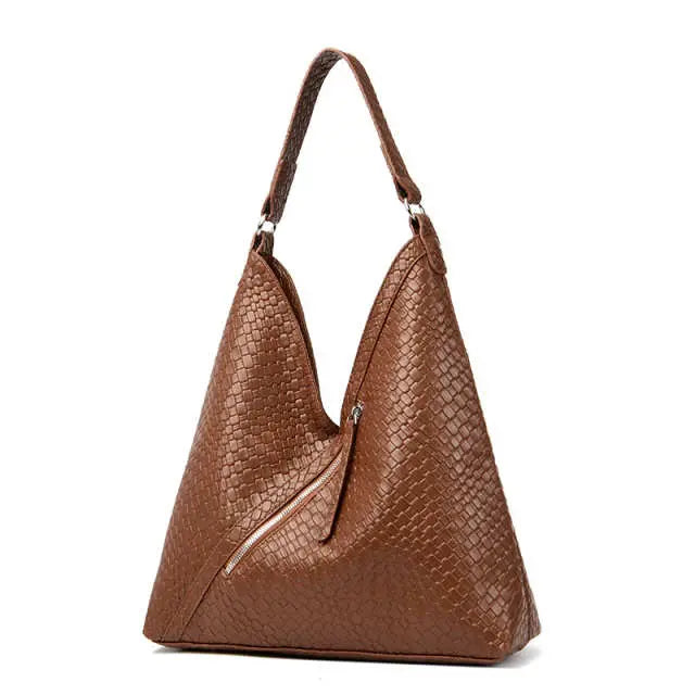 Embossed Elegance Leather Tote Bag