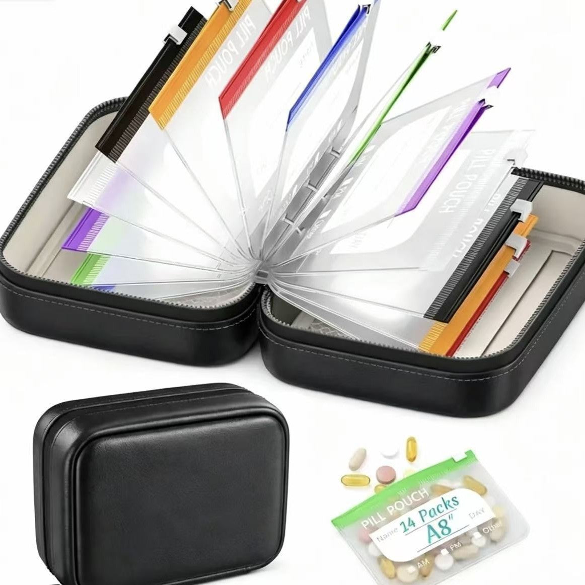 Portable Travel Pill Organizer Case