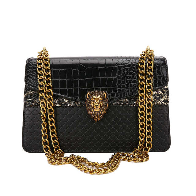 Stone Luxe Chain Shoulder Bag