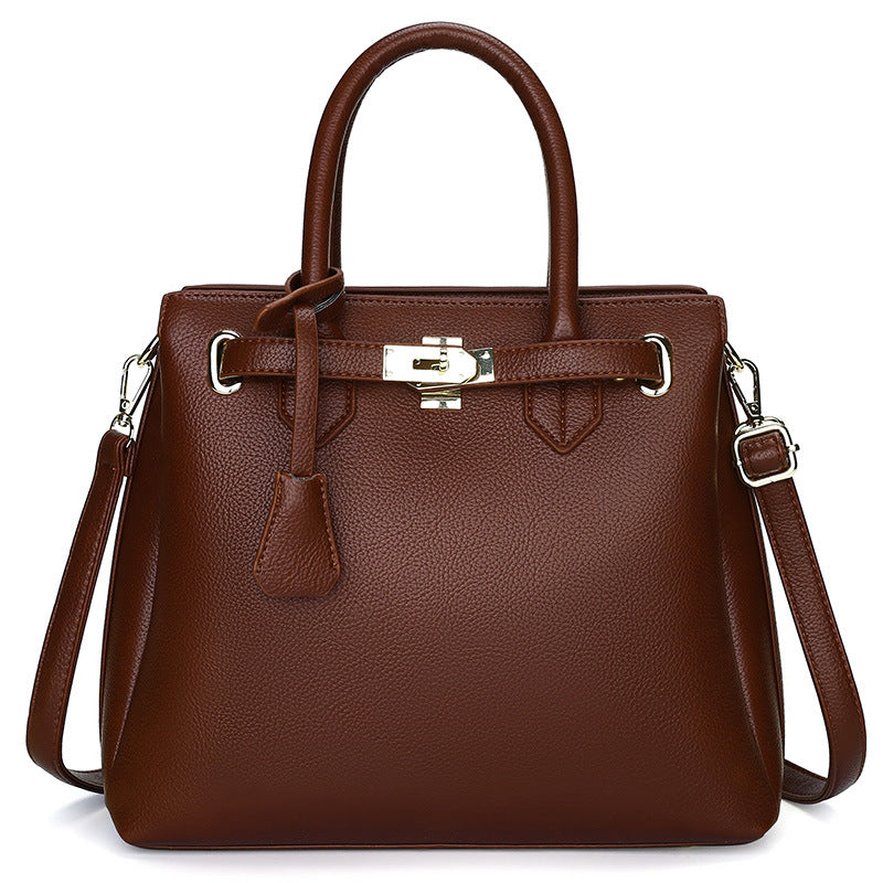 Retro Lychee Pattern Handbag For Women