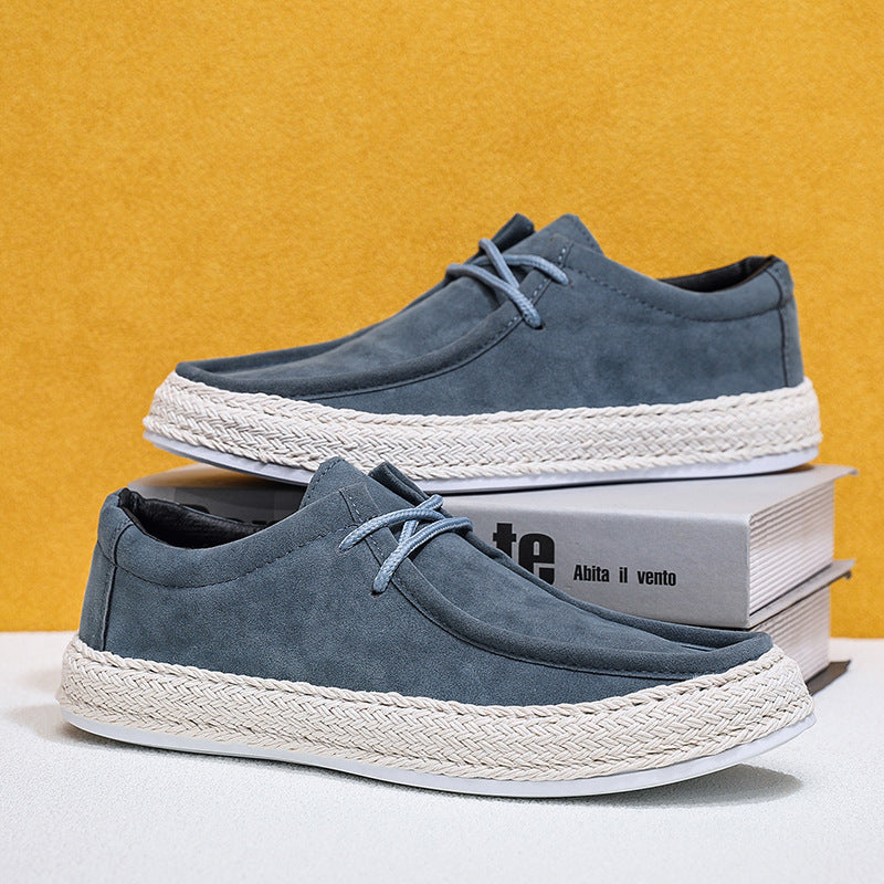 Men's Suede-Finish Braided Loafers