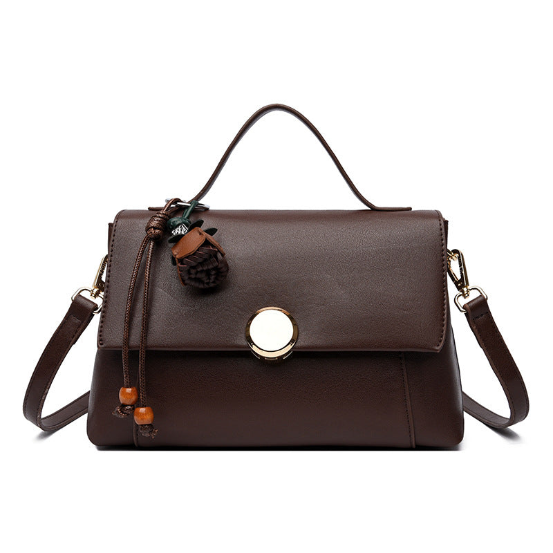 Noir Waxed Leather Square Handbag