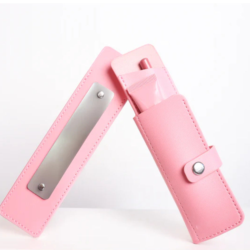 PU Leather Makeup Pouch with Mirror