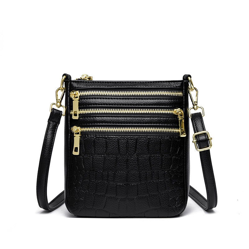 Stone Pattern Multi-Layer Crossbody Bag