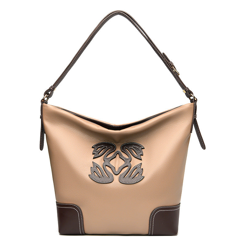 Ethnic Charm Leather Shoulder Bag