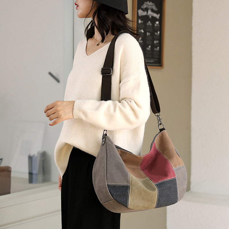 Retro Patchwork Women’s Shoulder Bag