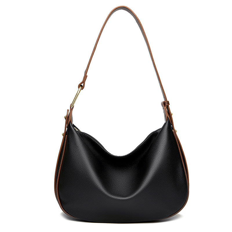 Velora Crescent Leather Shoulder Bag
